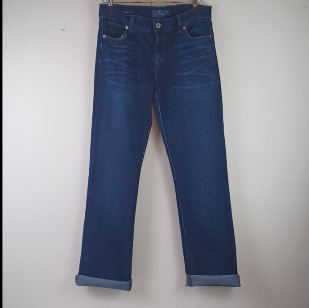 🌻3 For $15 Lucky Brand Brooke Boot Raw Hem Boy Friend Like Cut Jeans - Picture 2 of 15
